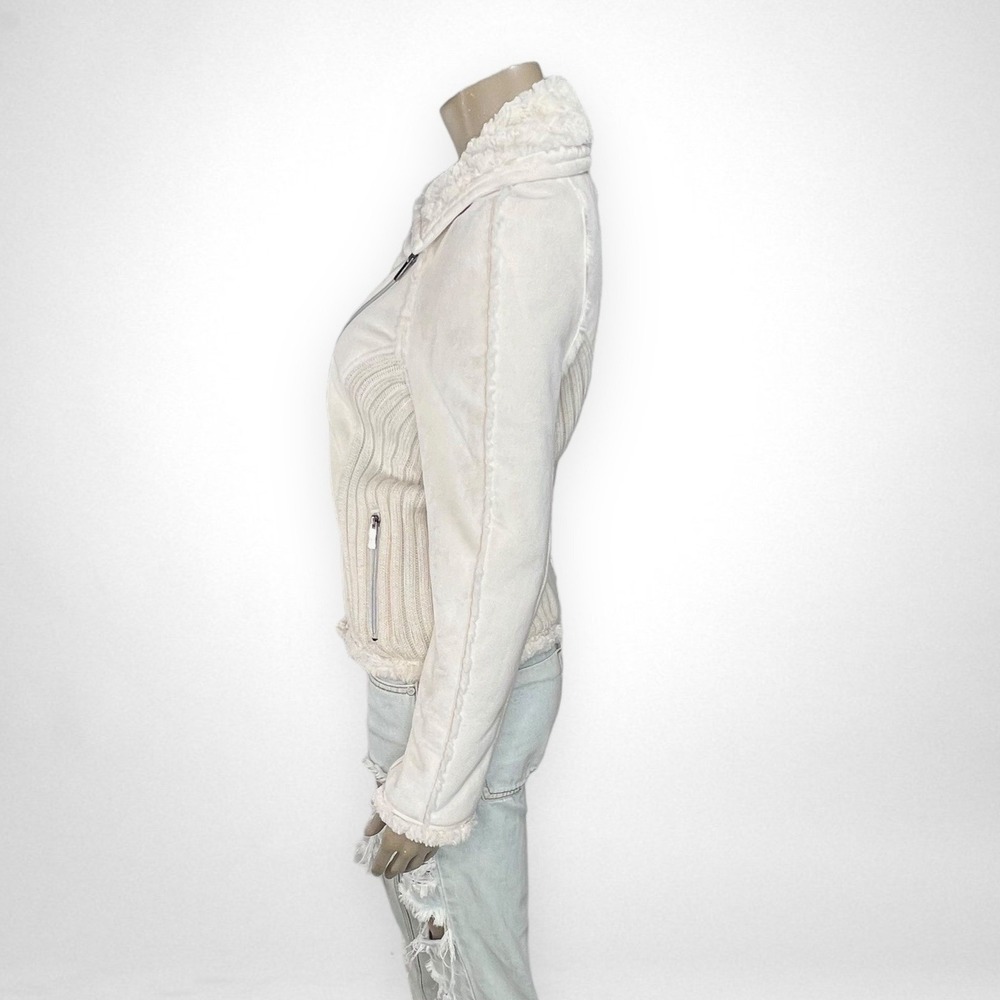 SUGARFLY White Faux Suede and Faux Fur Lined‎ Jacket S - Picture 3 of 13
